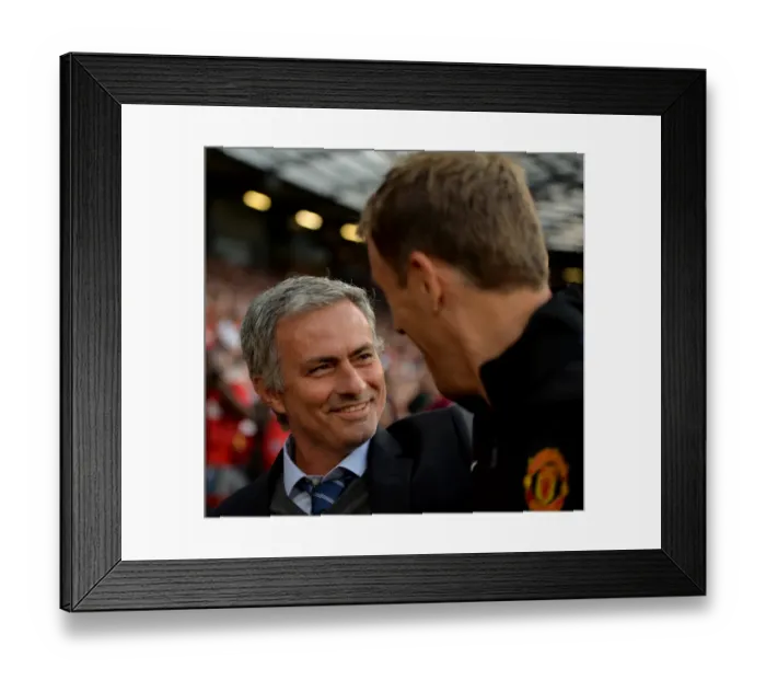 Framed Print : Jose Mourinho's Intense Focus Before Manchester United vs Chelsea (Premier League, 2013) Framed Print : Jose Mourinho's Intense Focus Before Manchester United vs Chelsea (Premier League, 2013)