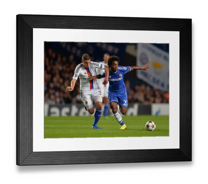 Framed Print : Clash of the Champions: Willian vs. Fabian Frei at Stamford Bridge (September 18, 2013)