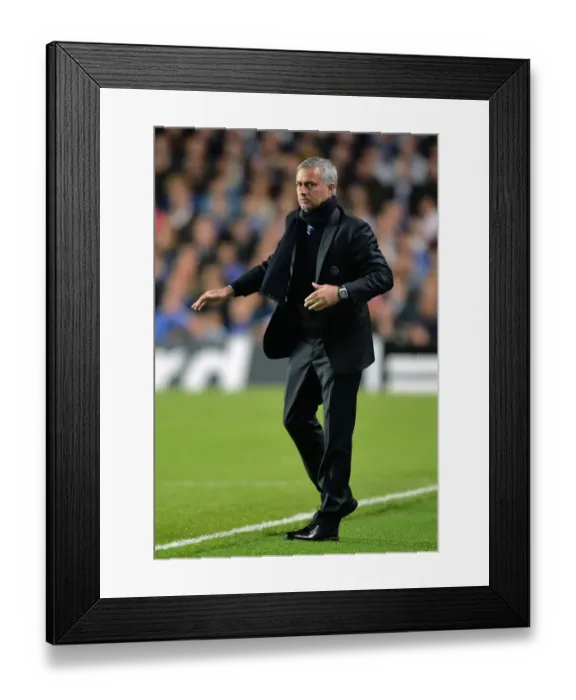Framed Print : Jose Mourinho at the Helm: Chelsea vs. FC Basel in UEFA Champions League (September 18, 2013)