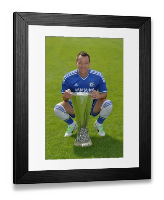 Framed Print : Chelsea Football Club: 2013-2014 Squad Photocall - John Terry at Cobham Training Ground Framed Print : Chelsea Football Club: 2013-2014 Squad Photocall - John Terry at Cobham Training Ground
