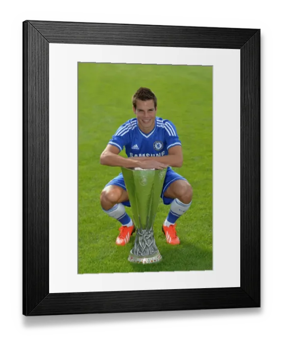 Framed Print : Chelsea FC 2013-2014 Squad: Cesar Azpilicueta at Cobham Training Ground