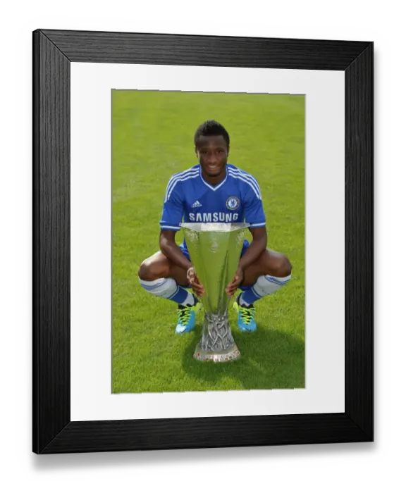 Framed Print : Chelsea FC: John Obi Mikel at 2013-2014 Squad Photocall, Cobham Training Ground