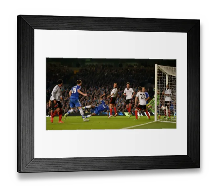 Framed Print : Jon Obi Mikel Scores Chelsea's Second Goal Against Fulham at Stamford Bridge (September 21, 2013) Framed Print : Jon Obi Mikel Scores Chelsea's Second Goal Against Fulham at Stamford Bridge (September 21, 2013)