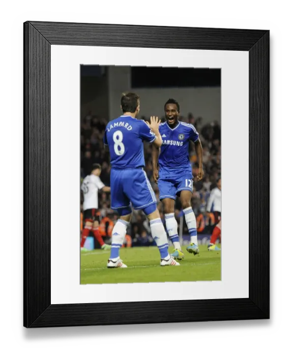 Framed Print : Jon Obi Mikel's Jubilant Moment: Chelsea's Second Goal Against Fulham (September 21, 2013) Framed Print : Jon Obi Mikel's Jubilant Moment: Chelsea's Second Goal Against Fulham (September 21, 2013)