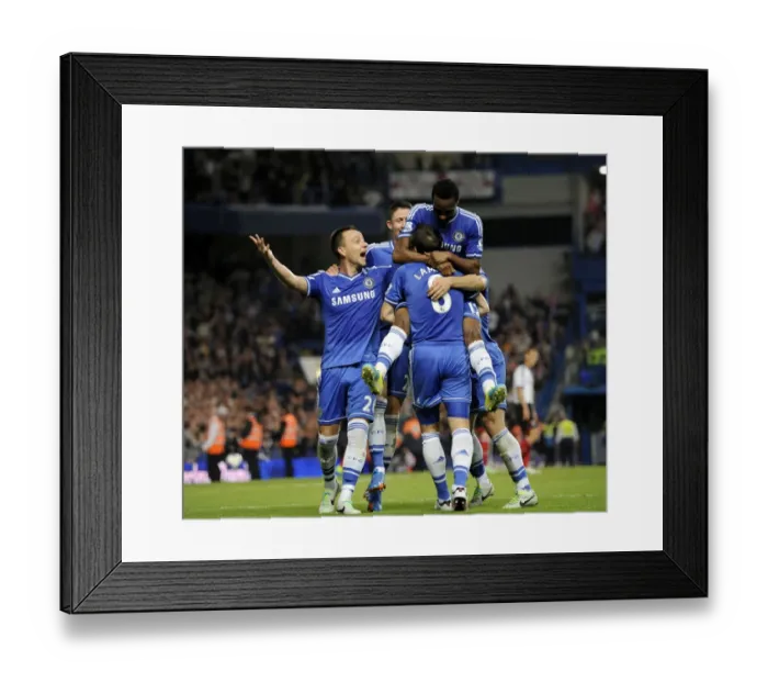 Framed Print : Jon Obi Mikel Scores Chelsea's Second Goal Against Fulham: Thrilling Celebration at Stamford Bridge (September 21, 2013) Framed Print : Jon Obi Mikel Scores Chelsea's Second Goal Against Fulham: Thrilling Celebration at Stamford Bridge (September 21, 2013)