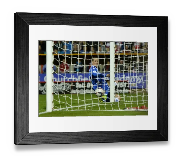 Framed Print : Fernando Torres Scores First Chelsea Goal of the Season: Swindon v Chelsea (September 24, 2013)