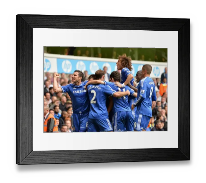 Framed Print : John Terry's Thrilling Goal Celebration: Chelsea's First Victory Strike Against Tottenham Hotspur (September 28, 2013, White Hart Lane)