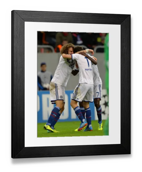 Framed Print : Chelsea's Ramires: Triple Joy in Champions League Clash vs. Steaua Bucharest (October 2013)