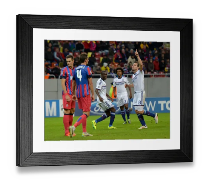 Framed Print : Frank Lampard's Four-Goal Onslaught: Chelsea's Triumph Over Steaua Bucharest in UEFA Champions League Group E (1st October 2013)