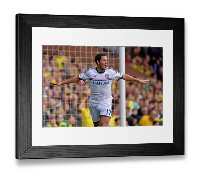 Framed Print : Chelsea's Triumph: Eden Hazard Scores Brace in Premier League Victory over Norwich City (6th October 2013) Framed Print : Chelsea's Triumph: Eden Hazard Scores Brace in Premier League Victory over Norwich City (6th October 2013)