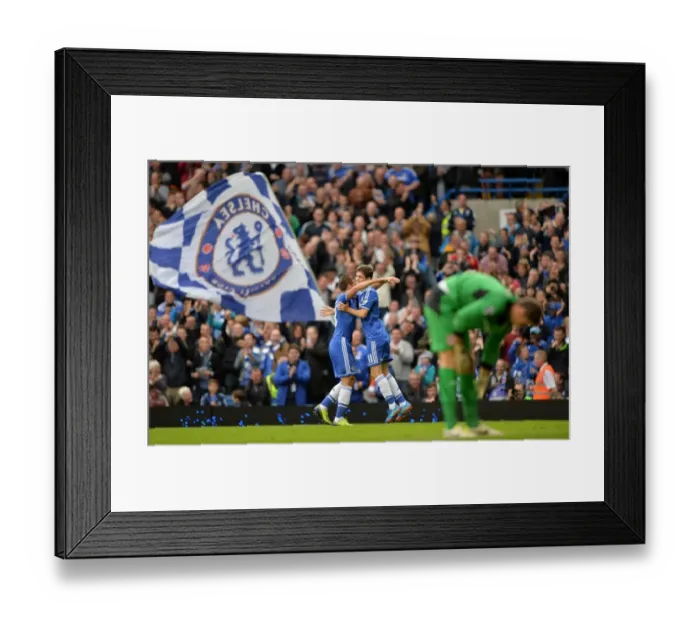 Framed Print : Chelsea's Oscar and Azpilicueta: Celebrating a Goal at Stamford Bridge (vs. Cardiff City & Fulham, Premier League, September 2013) Framed Print : Chelsea's Oscar and Azpilicueta: Celebrating a Goal at Stamford Bridge (vs. Cardiff City & Fulham, Premier League, September 2013)