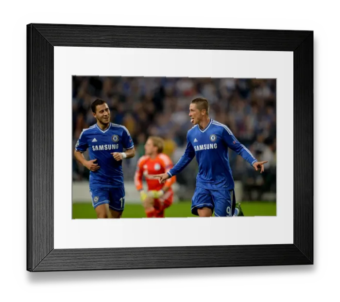 Framed Print : Chelsea's Double Delight: Fernando Torres's Brace in Champions League Victory over Schalke 04 (October 22, 2013, Veltins-Arena) Framed Print : Chelsea's Double Delight: Fernando Torres's Brace in Champions League Victory over Schalke 04 (October 22, 2013, Veltins-Arena)