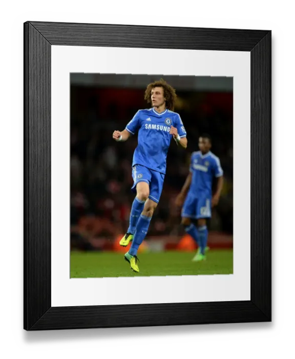 Framed Print : David Luiz Soaring High: Chelsea's Defender Dominates in Capital One Cup Clash Against Arsenal (October 2013) Framed Print : David Luiz Soaring High: Chelsea's Defender Dominates in Capital One Cup Clash Against Arsenal (October 2013)