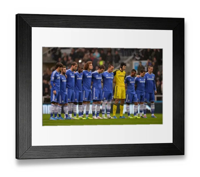 Framed Print : Chelsea Players Pay Tribute: Minutes of Silence Before Newcastle United vs. Chelsea (November 2013)