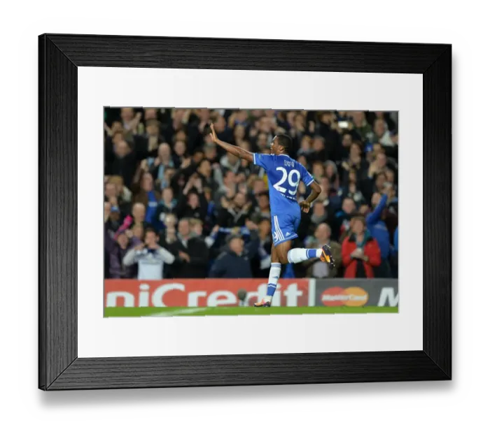 Framed Print : Samuel Eto'o's Thrilling First Goal for Chelsea against Schalke in 2013 Champions League Framed Print : Samuel Eto'o's Thrilling First Goal for Chelsea against Schalke in 2013 Champions League
