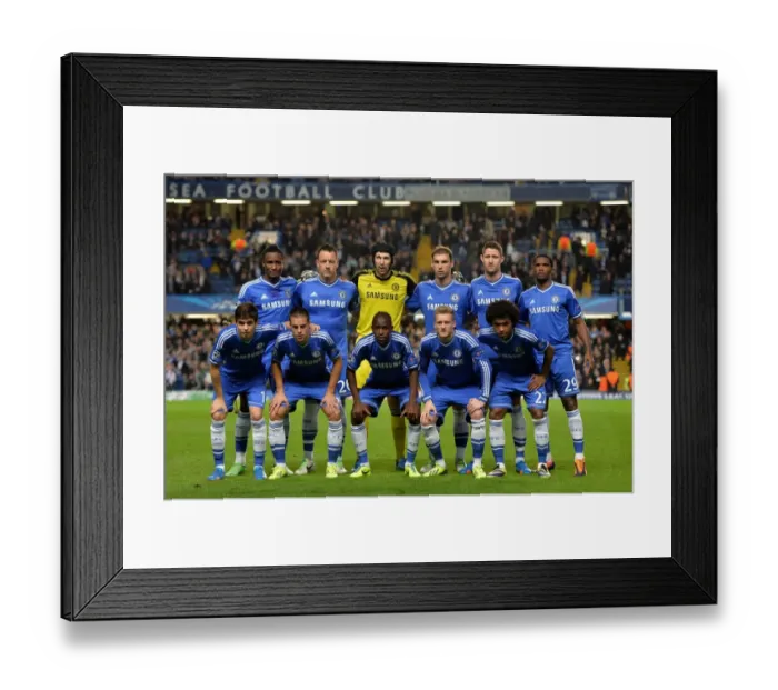 Framed Print : Champions League Showdown: Chelsea FC vs. Schalke 04 at Stamford Bridge (November 6, 2013) - Pre-Match Team Alignment Framed Print : Champions League Showdown: Chelsea FC vs. Schalke 04 at Stamford Bridge (November 6, 2013) - Pre-Match Team Alignment