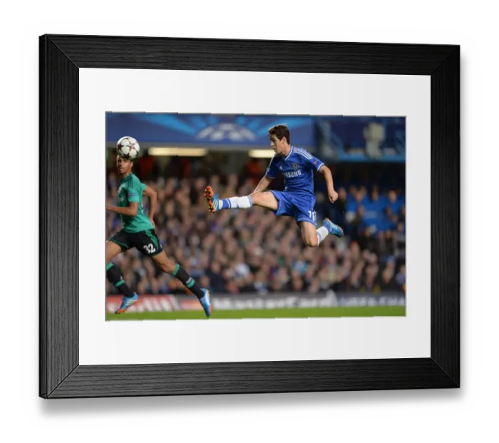 Framed Print : Chelsea's Oscar Thrills in UEFA Champions League: Chelsea vs. Schalke 04 (Nov. 6, 2013) - Stamford Bridge Framed Print : Chelsea's Oscar Thrills in UEFA Champions League: Chelsea vs. Schalke 04 (Nov. 6, 2013) - Stamford Bridge