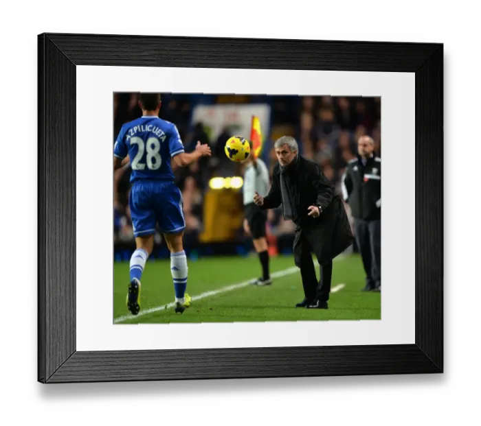 Framed Print : Mourinho's Gesture: Chelsea Boss Throws Ball Back at Stamford Bridge vs West Bromwich Albion (9th November 2013)