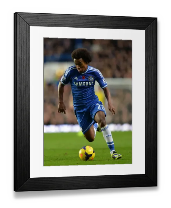 Framed Print : Willian's Shining Performance: Chelsea vs. West Bromwich Albion, Barclays Premier League (9th November 2013)