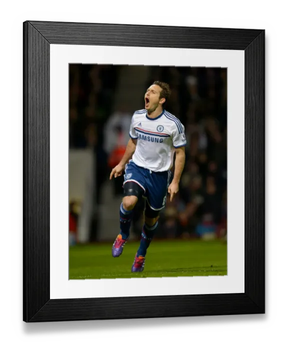 Framed Print : Frank Lampard's Epic Penalty: Chelsea's First Goal at Upton Park vs. West Ham United (November 2013)