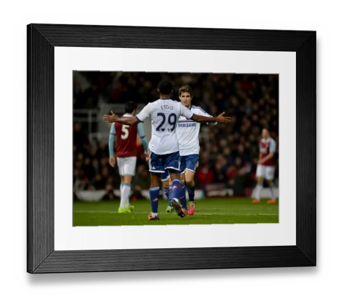 Framed Print : Oscar's Double: Chelsea Star's Euphoric Celebration After Scoring Second Goal vs. West Ham United (November 23, 2013) Framed Print : Oscar's Double: Chelsea Star's Euphoric Celebration After Scoring Second Goal vs. West Ham United (November 23, 2013)