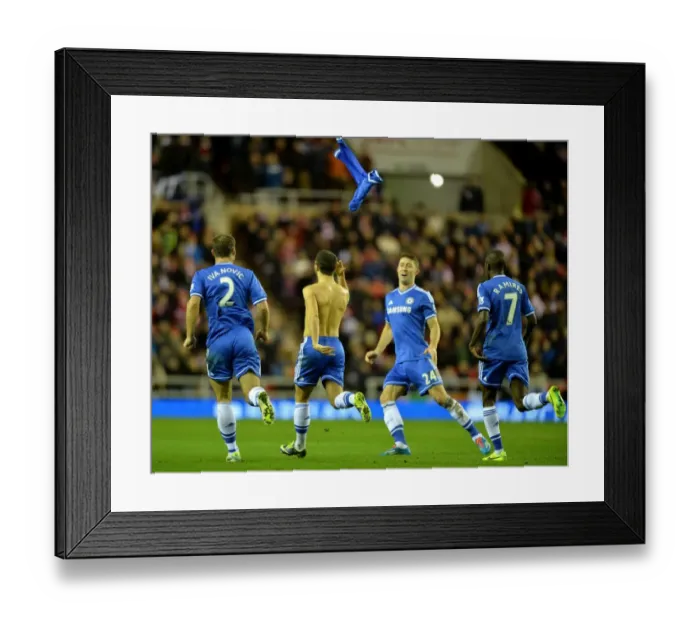 Framed Print : Eden Hazard's Triple Strike: Chelsea's Triumph over Sunderland at Stadium of Light (December 4, 2013 - Barclays Premier League)