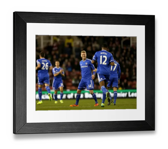 Framed Print : Andre Schurrle's Double: Chelsea's Second Goal vs Stoke City (December 2013)