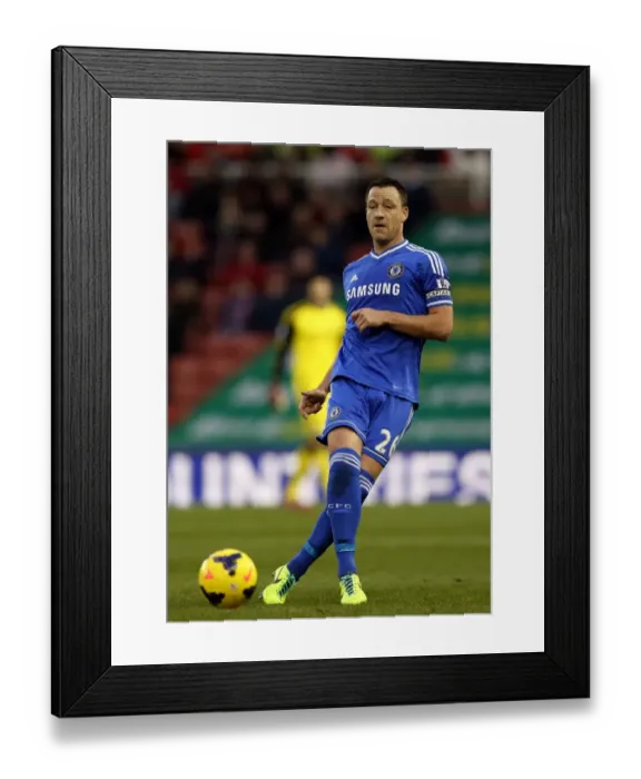 Framed Print : John Terry at Britannia Stadium: Stoke City vs. Chelsea, Premier League Showdown (December 7, 2013)