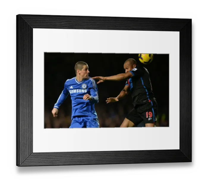 Framed Print : Battle for the Ball: Torres vs. Gabbidon - Chelsea vs. Crystal Palace, Premier League (December 14, 2013)