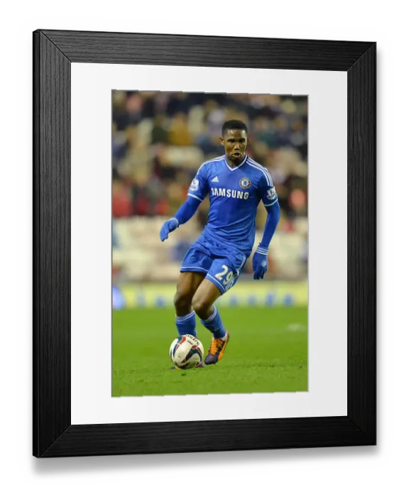 Framed Print : Samuel Eto'o in Action: Chelsea's Thrilling Quarterfinal Battle at Sunderland, December 2013 Framed Print : Samuel Eto'o in Action: Chelsea's Thrilling Quarterfinal Battle at Sunderland, December 2013