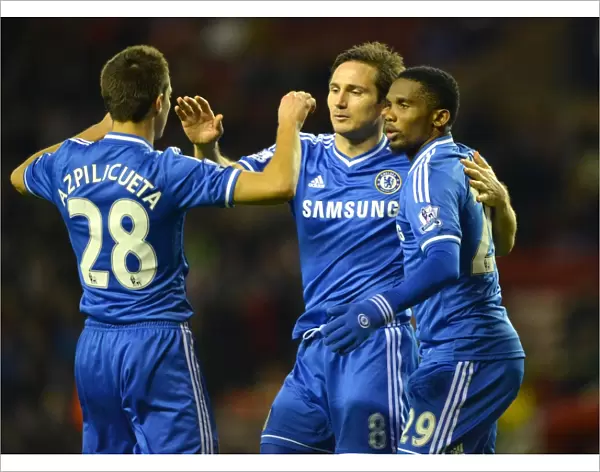 Chelsea's Frank Lampard Celebrates First Goal Against Sunderland in Capital One Cup Quarterfinal