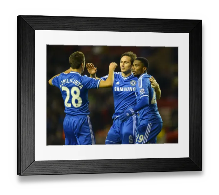 Framed Print : Chelsea's Frank Lampard Celebrates First Goal Against Sunderland in Capital One Cup Quarterfinal