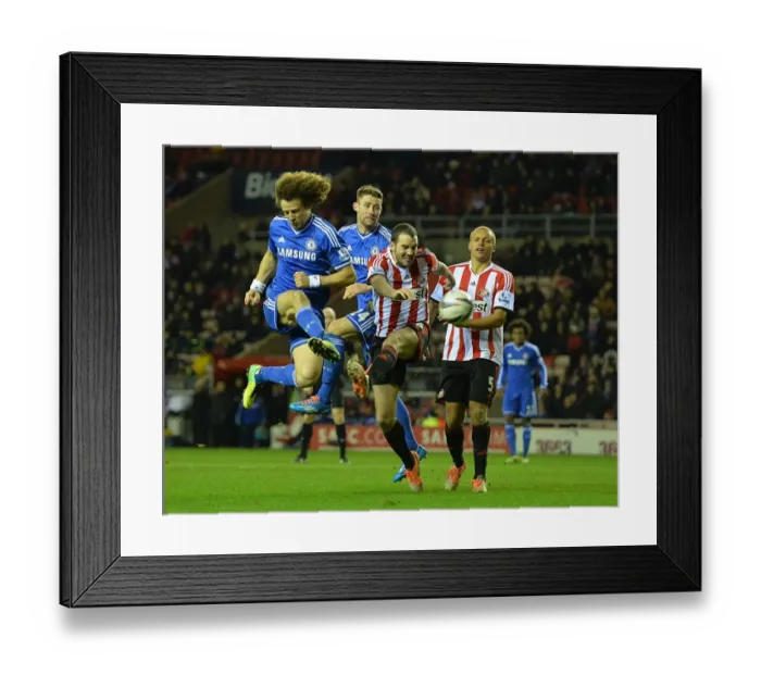 Framed Print : David Luiz and Gary Cahill vs. John O'Shea and Wes Brown: A Battle for the Ball in the Intense Capital One Cup Quarterfinal at Stadium of Light (December 17, 2013) Framed Print : David Luiz and Gary Cahill vs. John O'Shea and Wes Brown: A Battle for the Ball in the Intense Capital One Cup Quarterfinal at Stadium of Light (December 17, 2013)