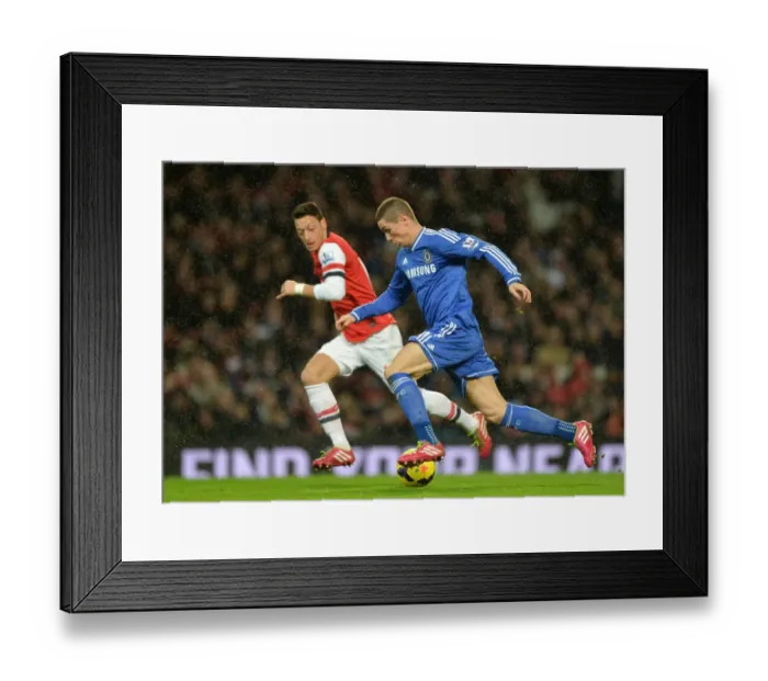 Framed Print : Battle for the Ball: Torres vs. Ozil - Arsenal vs. Chelsea Rivalry, Premier League, Emirates Stadium (December 23, 2013) Framed Print : Battle for the Ball: Torres vs. Ozil - Arsenal vs. Chelsea Rivalry, Premier League, Emirates Stadium (December 23, 2013)