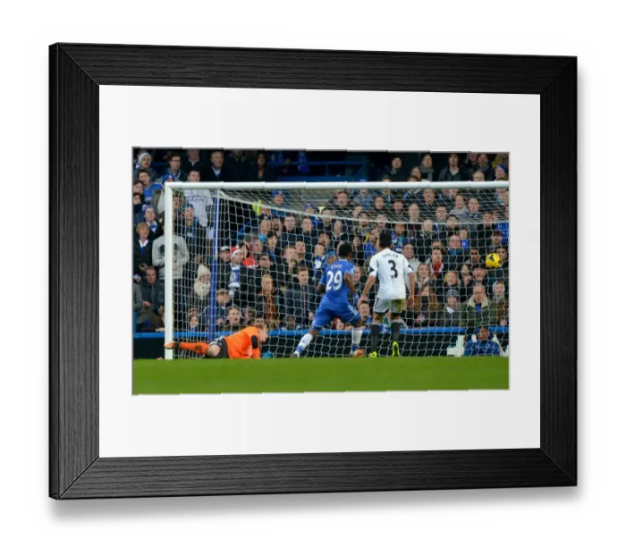 Framed Print : Eden Hazard Scores First: Chelsea Outshines Swansea City in Premier League Clash at Stamford Bridge (December 26, 2013)