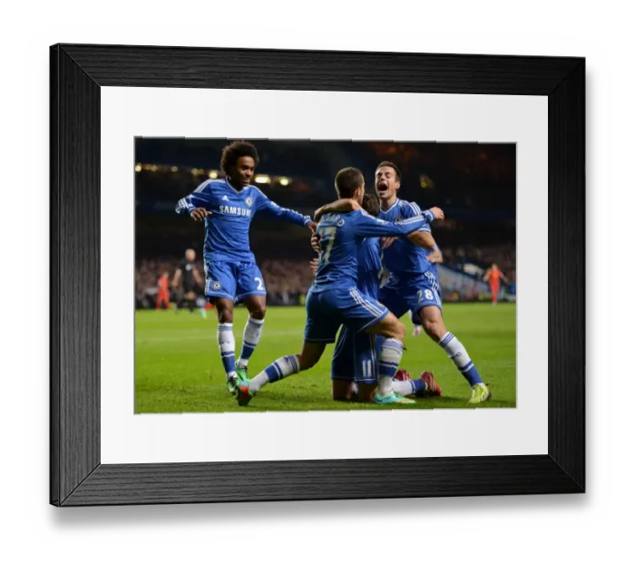 Framed Print : Eden Hazard Scores First Goal: Chelsea vs. Liverpool (December 29, 2013)
