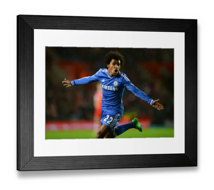 Framed Print : Da Silva-Willian Scores Chelsea's Second Goal Against Southampton (January 1, 2014) Framed Print : Da Silva-Willian Scores Chelsea's Second Goal Against Southampton (January 1, 2014)