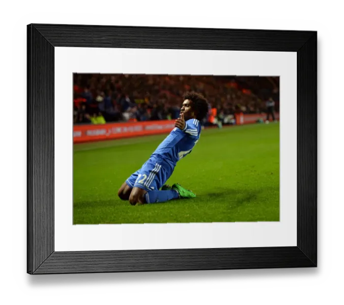 Framed Print : Da Silva-Willian's Celebratory Moment: Chelsea's Second Goal vs. Southampton (January 1, 2014, Barclays Premier League) Framed Print : Da Silva-Willian's Celebratory Moment: Chelsea's Second Goal vs. Southampton (January 1, 2014, Barclays Premier League)