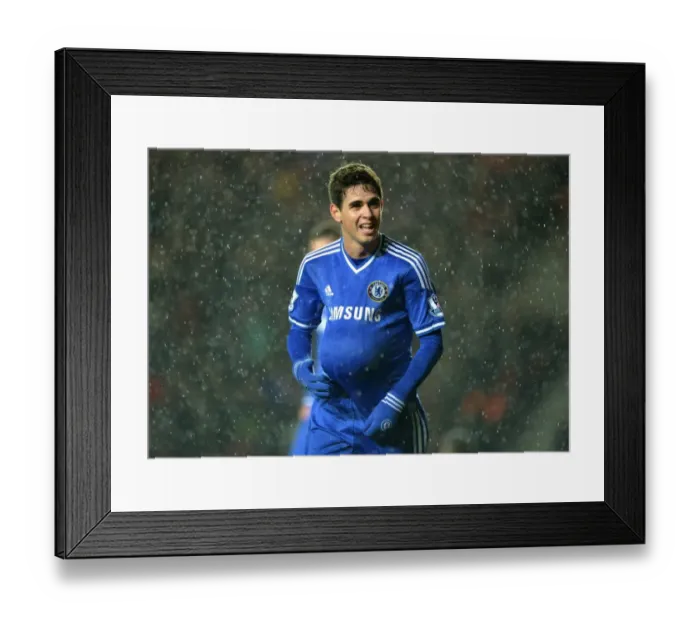 Framed Print : Oscar's Triple: Chelsea Star's Euphoric Celebration of His Hat-Trick Against Southampton (1st January 2014, Barclays Premier League) Framed Print : Oscar's Triple: Chelsea Star's Euphoric Celebration of His Hat-Trick Against Southampton (1st January 2014, Barclays Premier League)