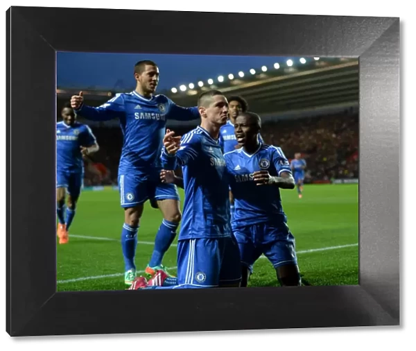 Fernando Torres's Debut Goal for Chelsea: Southampton vs. Chelsea (1st January 2014) - Team Celebration