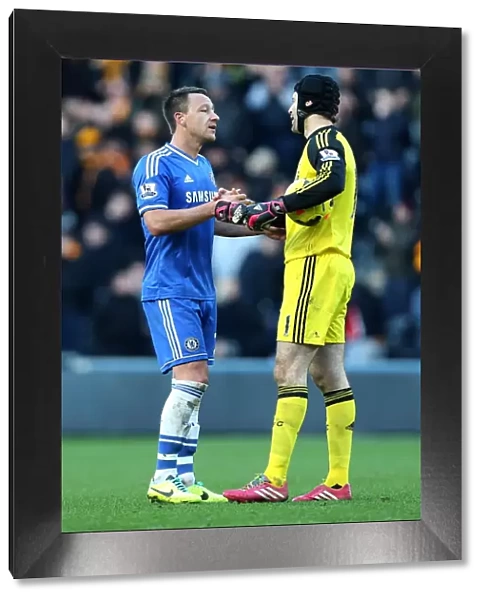 Chelsea's Terry and Cech Celebrate Record-Breaking Clean Sheet vs. Hull City (January 11, 2014)