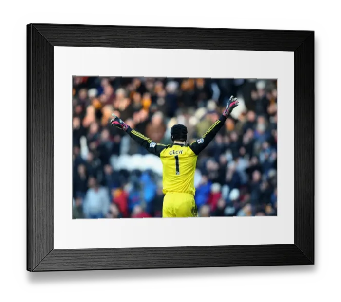 Framed Print : Chelsea's Petr Cech Sets New Club Record: 11th Clean Sheet in Hull City Match (11th January 2014)