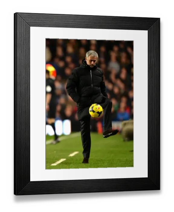 Framed Print : Jose Mourinho in Command: Chelsea Boss Directs Team at Stamford Bridge vs. West Ham United (BPL 2014)