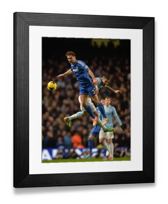 Framed Print : Clash in the Sky: Ivanovic vs. Kolarov - A Premier League Battle for Possession (Manchester City vs. Chelsea, 2014) Framed Print : Clash in the Sky: Ivanovic vs. Kolarov - A Premier League Battle for Possession (Manchester City vs. Chelsea, 2014)