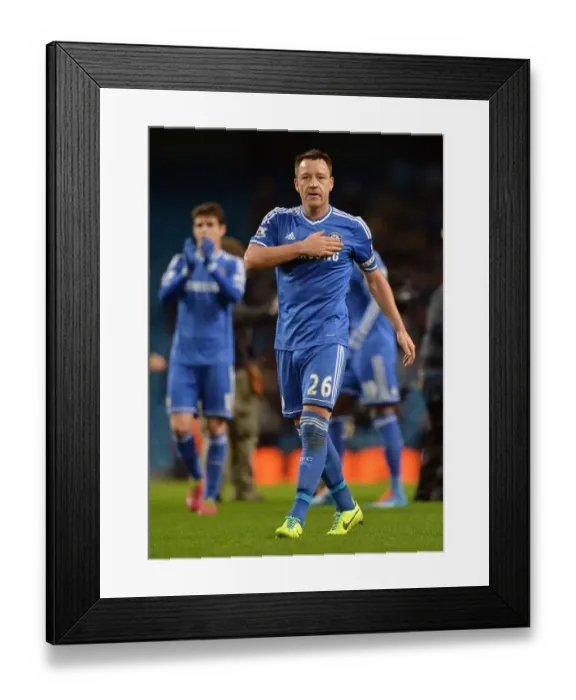 Framed Print : Defiant John Terry: Chelsea's Captain at the End of a Grueling Manchester City vs. Chelsea Barclays Premier League Match (3rd February 2014) Framed Print : Defiant John Terry: Chelsea's Captain at the End of a Grueling Manchester City vs. Chelsea Barclays Premier League Match (3rd February 2014)