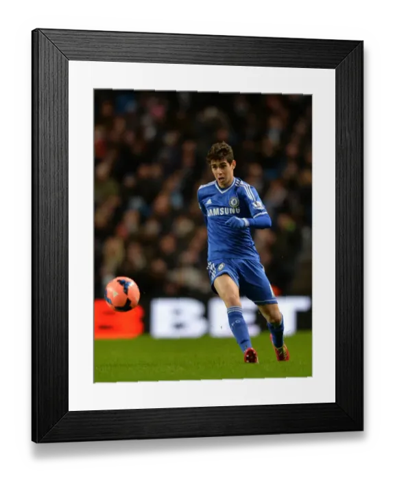 Framed Print : FA Cup Fifth Round Showdown: Oscar's Battle at Etihad Stadium (February 15, 2014)