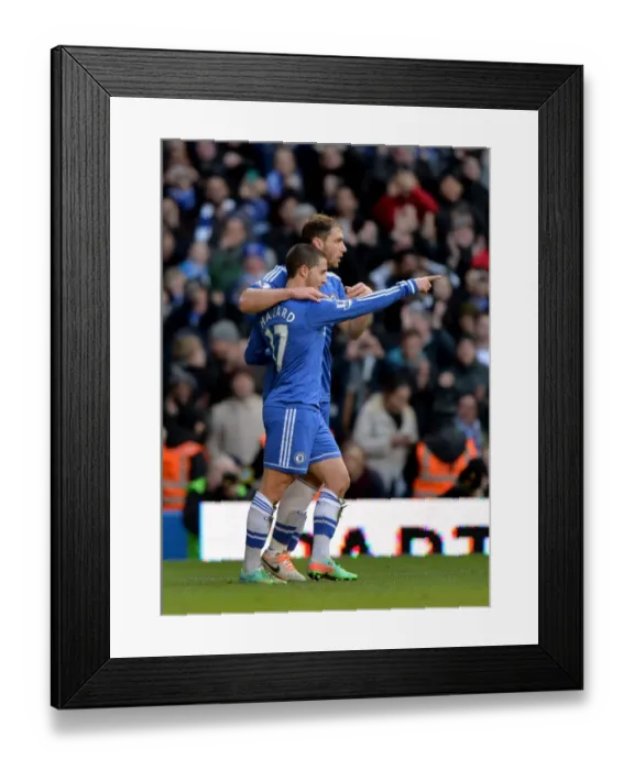 Framed Print : Eden Hazard's Double: Chelsea's Triumph Over Newcastle United in the Barclays Premier League (8th February 2014)