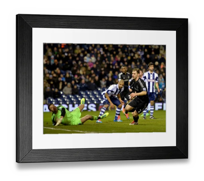 Framed Print : Branislav Ivanovic's Thrilling Goal Celebration: Chelsea vs. West Bromwich Albion (February 11, 2014)