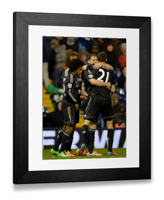 Framed Print : Ivanovic and Matic: Celebrating Chelsea's First Goal Against West Brom in the Premier League (Feb 2014)