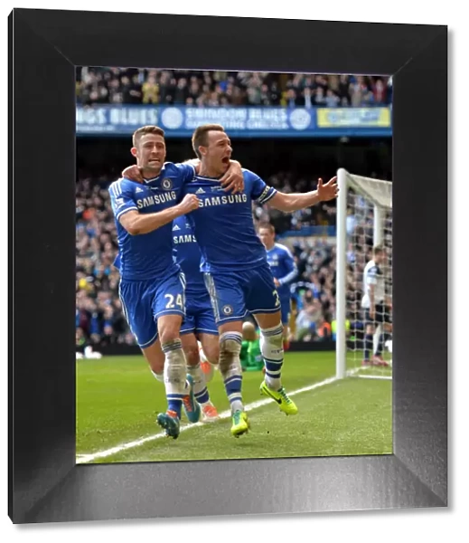 Chelsea's Unforgettable Victory: Terry and Cahill Celebrate the Winning Goal Against Everton (February 22, 2014)